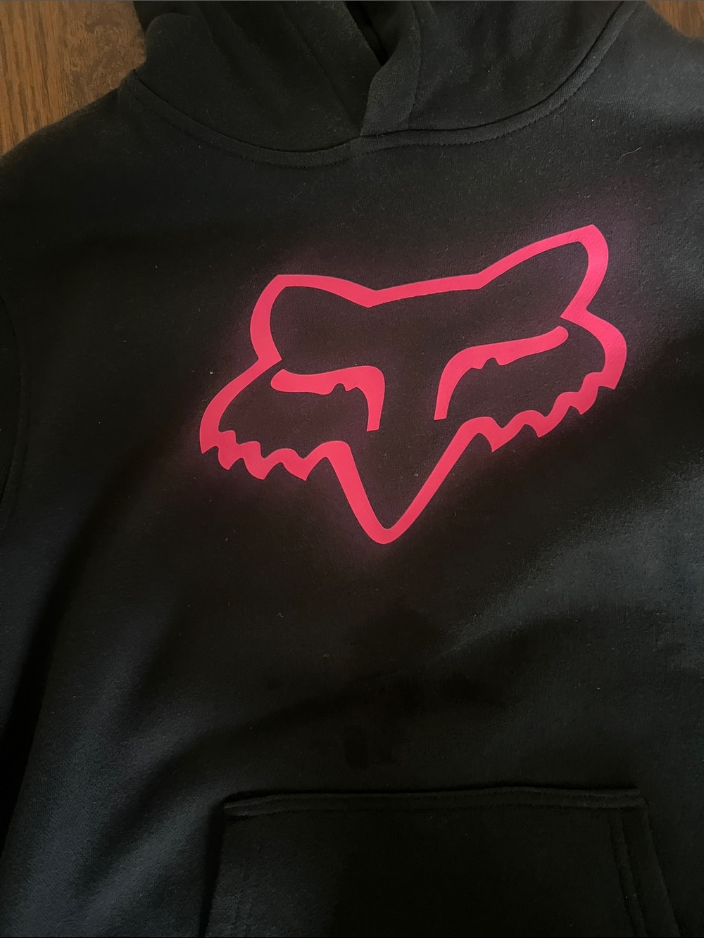 Fox Black Hoodie with Pink Fox Head Logo - Picture 4 of 4